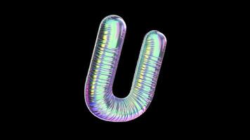 U Balloon Iridescent Typefaces On Alpha Loop video