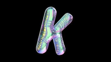 K Balloon Iridescent Typefaces On Alpha Loop video