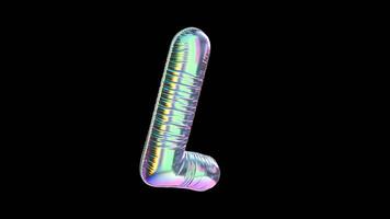 L Balloon Iridescent Typefaces On Alpha Loop video