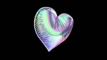Heart Balloon Iridescent Icon On Alpha Loop video
