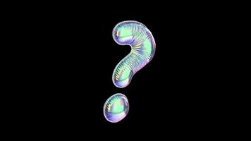 QuestionMark Symbol Balloon Iridescent Typefaces On Alpha Loop video