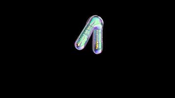 Caret Symbol Balloon Iridescent Typefaces On Alpha Loop video