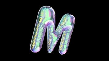 M Balloon Iridescent Typefaces On Alpha Loop video