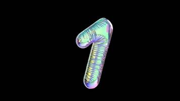 1 Number Balloon Iridescent Typefaces On Alpha Loop video