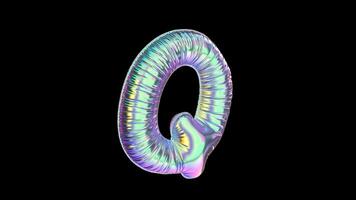 Q Balloon Iridescent Typefaces On Alpha Loop video