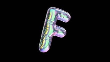 F Balloon Iridescent Typefaces On Alpha Loop video