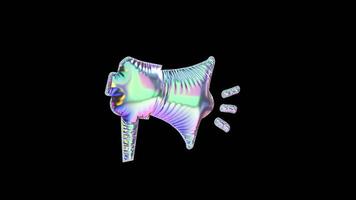 Megaphone Balloon Iridescent Icon On Alpha Loop video