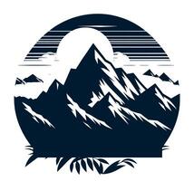 Mountain landscape with mountains and trees vector