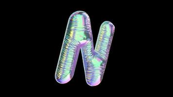 N Balloon Iridescent Typefaces On Alpha Loop video