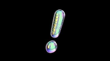 Exclamation Mark Symbol Balloon Iridescent Typefaces On Alpha Loop video