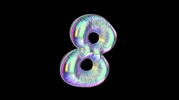 8 Number Balloon Iridescent Typefaces On Alpha Loop video