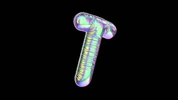 T Balloon Iridescent Typefaces On Alpha Loop video