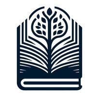 An open book with a tree on it vector