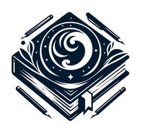 A book with a moon and stars on it vector