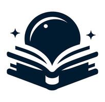 An open book with a globe inside it vector
