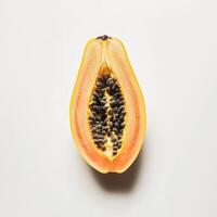 Papaya fruit on white background photo