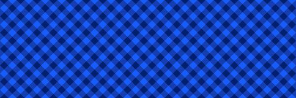 Diagonal gingham seamless pattern. Deep blue vichy background texture for textile design, fabric swatch, scarf cloth, suit print. Masculine checkered tweed plaid repeating wallpaper. vector