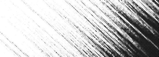 Grunge halftone scratch line background. Fading grit noise texture. Dotted pop art sand wallpaper. Retro diagonal pixelated stripe backdrop. Halfton template. Anime or manga style comic overlay vector