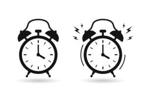 Ringing alarm clock icon. Alarm clock icon. Wake up timer clock. Morning timer clock design vector