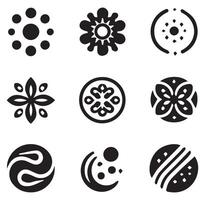Different Flower pattern Silhouettes Silhouette on a White Background vector