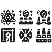 unique Technology and Innovation Elements Silhouette on a White Background vector