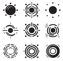 Different type Abstract Circle Patterns Silhouette on a White Background vector