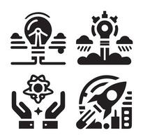 Technological Icons Different 4 Silhouette on a White Background vector