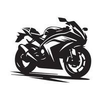 Dynamic Motorcycle Silhouette on a Crisp White Background vector