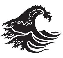 Fluid Wave Forms Silhouettes in an Abstract Style vector