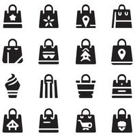 Various Shopping Bag Silhouette on a White Background vector