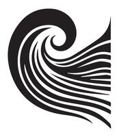 Abstract Water Wave Silhouettes on a White Background vector