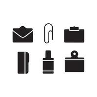 Clean and Modern Paperclip and Stationery Silhouettes for Office Use vector