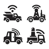Transportation and Movement Icons Silhouette on a White Background vector
