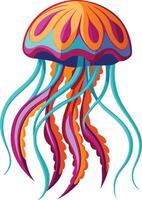 Mesmerizing Flowing Jellyfish Available on EPS File vector