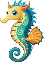Graceful Seahorse Illustration Available on EPS File vector