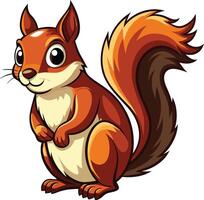 Curious Squirrel with Fluffy Tail Available on EPS File vector