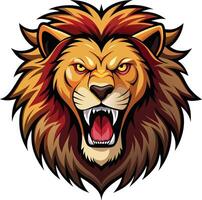 Fierce Lion Head Illustration Available on EPS File vector