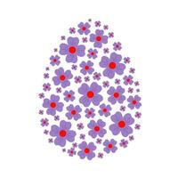 Happy Easter. Patterned egg with Abstract Purple Flowers. Colorful minimalist design. Cute Modern Element for Easter. Trendy illustration Pattern. vector