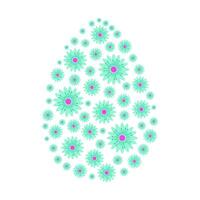 Patterned eggs with Abstract Flowers. Happy Easter Pattern. Colorful minimalist design. Cute Modern Element for Easter. Trendy Illustration. vector