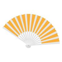 Folding Paper Hand Fan Flat Illustration. Clean Icon Design Element on Isolated White Background vector