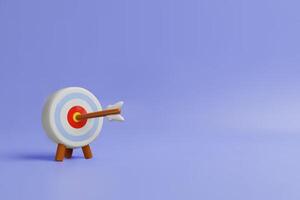 3d poster render target aim. Three-dimensional dart and arrow illustration. Success goal strategy for business and marketing. Sport competition. Bullseye accuracy challenge. icon infographic vector