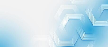 Abstract Blue Hexagonal Technology Background vector