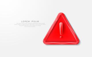 Red Warning Sign with Exclamation Mark on White Background vector