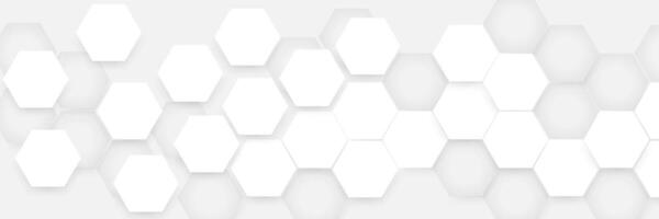 White Hexagonal Abstract Background with 3D Effect vector