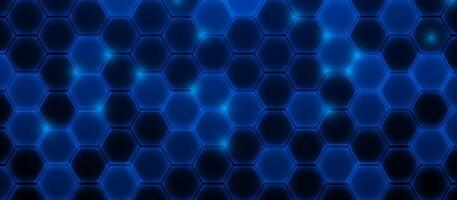 Futuristic Glowing Blue Hexagonal Grid Background vector