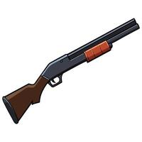 A shotgun with a red and black handle vector