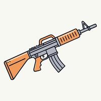 An orange and gray gun on a white background vector