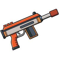 A gun with orange and gray color vector