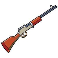 A gun with a red handle and a white background vector