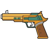 A gun with a green and yellow color scheme vector